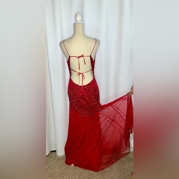 Adrianna Papell Beaded Pleated A-Line Gown - Picture 4 of 7